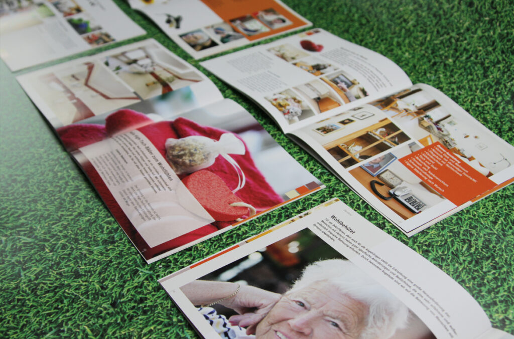 Imagebroschüre für Seniorenpflegeheim in Pocking, Haus an der Rott, Gestaltung von der Werbeagentur Design Atelier Hofmann in Passau und Traunstein