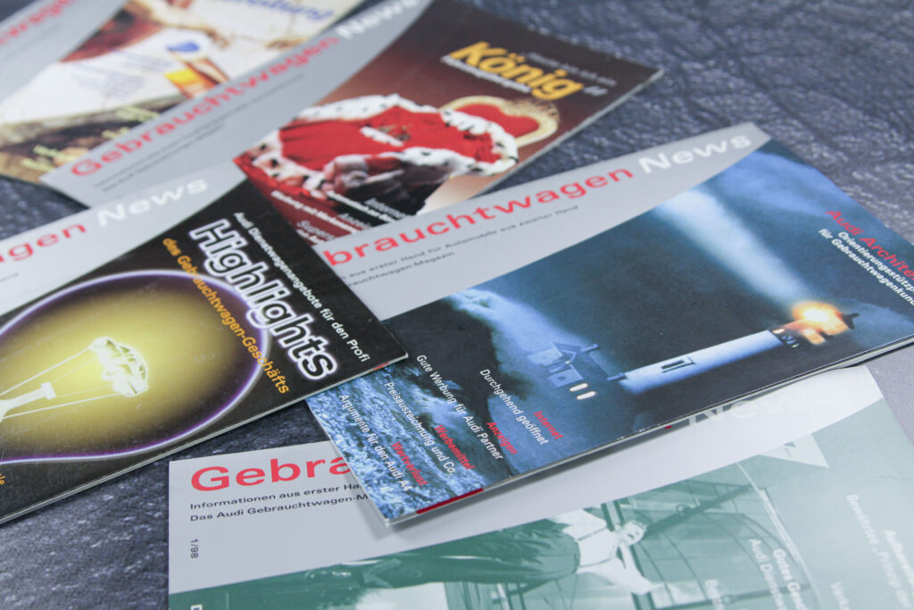 Kundenmagazine für Automotive Themen Audi Gebrauchtwagen News, Gestaltung von der Werbeagentur Design Atelier Hofmann in Passau und Traunstein