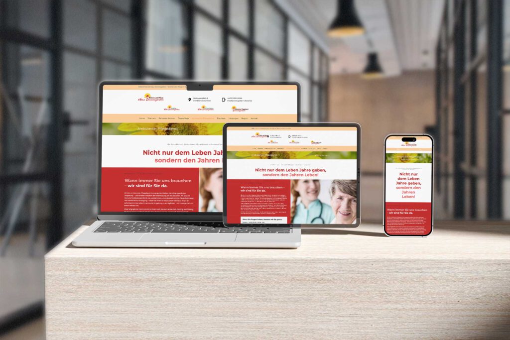 Haus Sonnengarten, das Senioren- und Wohnheim: Website wird durch den Ambulant Sonnengarten - den ambulanten Pflegedienst erweitert